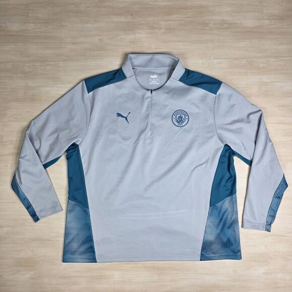 Puma Manchester City Training Long sleeve 1/4 Zip Top Soccer Shirt Size 3XL - Picture 1 of 6